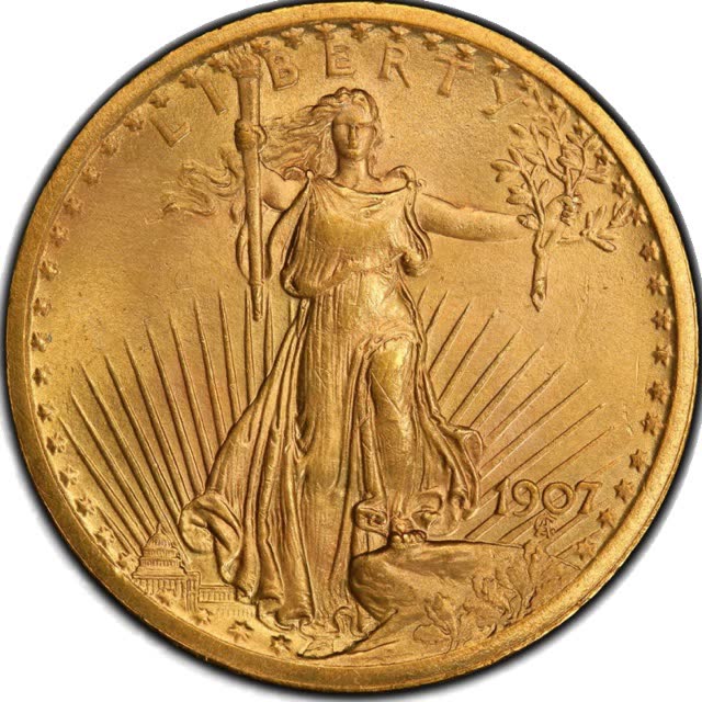 1907 $20 Saint-Gaudens Arabic Numerals $20